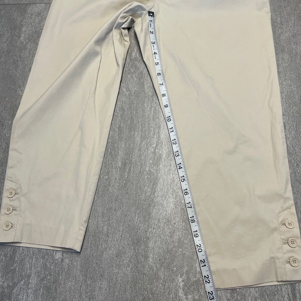 Talbots SZ 10P  Perfect Crop Tan/Beige 3 Button Detail, Stretch, Summer Vacation - Picture 4 of 7
